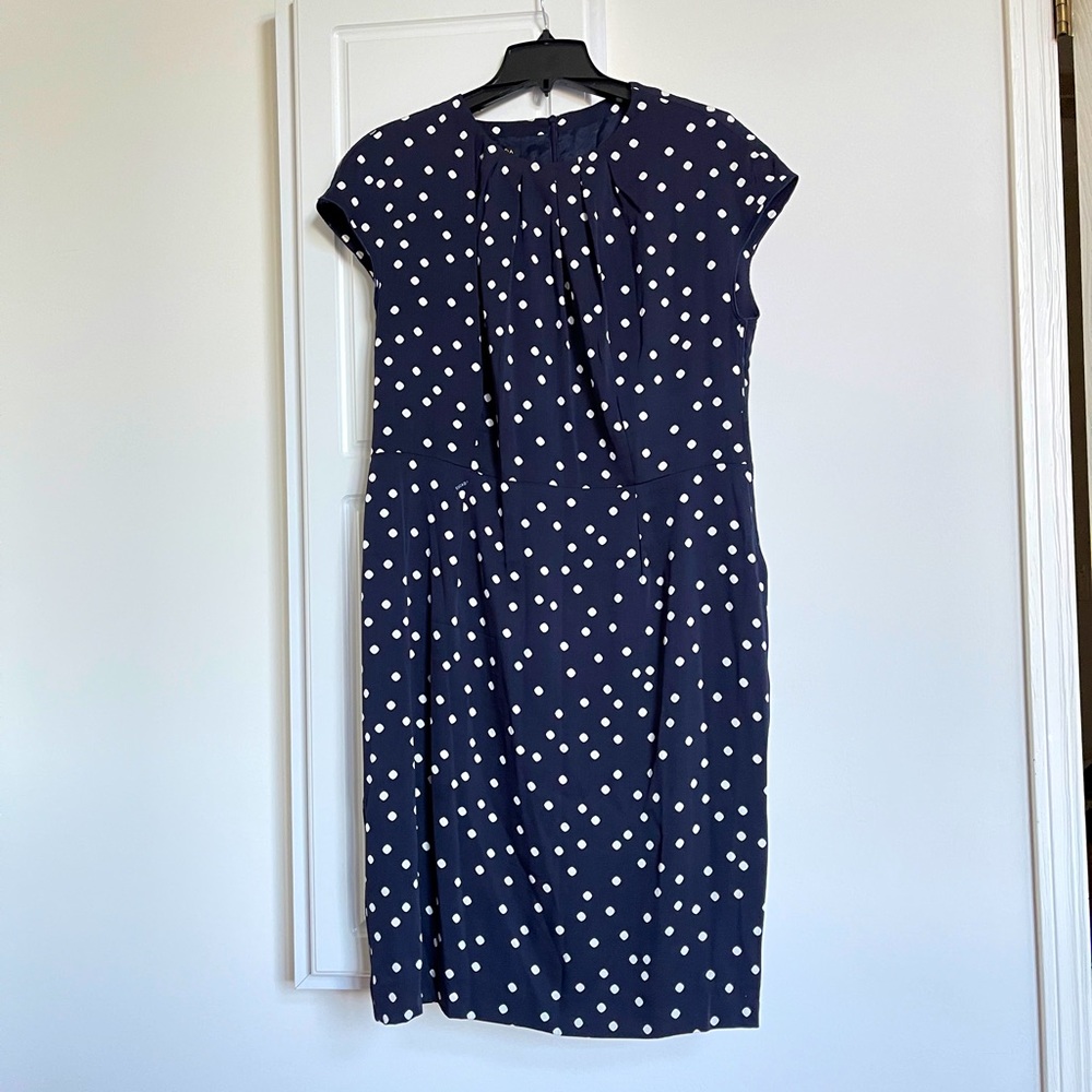 Escada Danjena Silk Navy Polka Dress